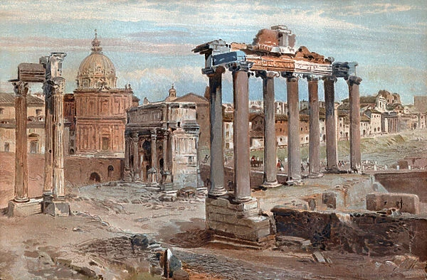 Roman Forum. Roman forum. (watercolor, circa 1900)