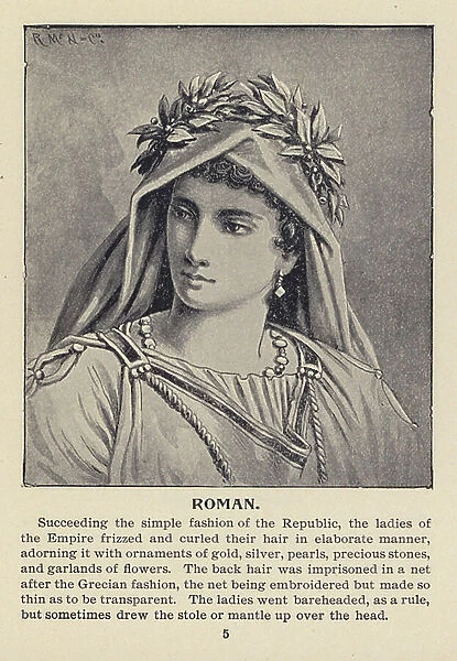 Roman women's headdress (litho)
