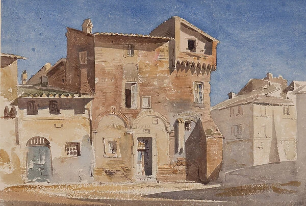 Rome, in the Trastevere, near Santa Cecilia, 1866 (w  /  c on paper)