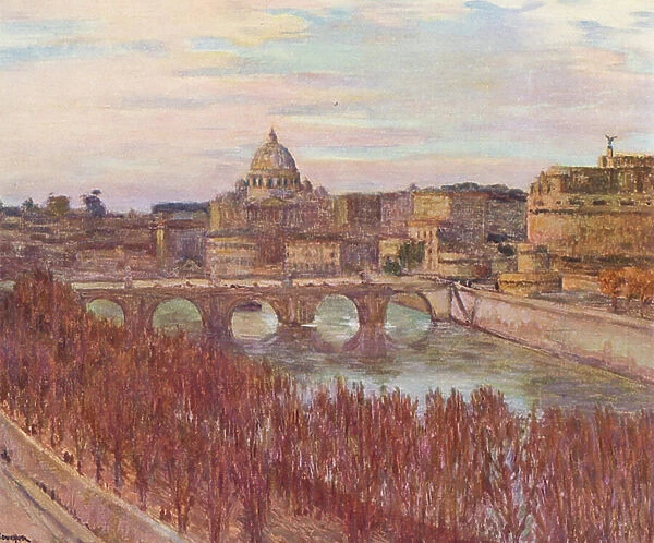Rome: Vue de Rome du palais Primoli (colour litho)