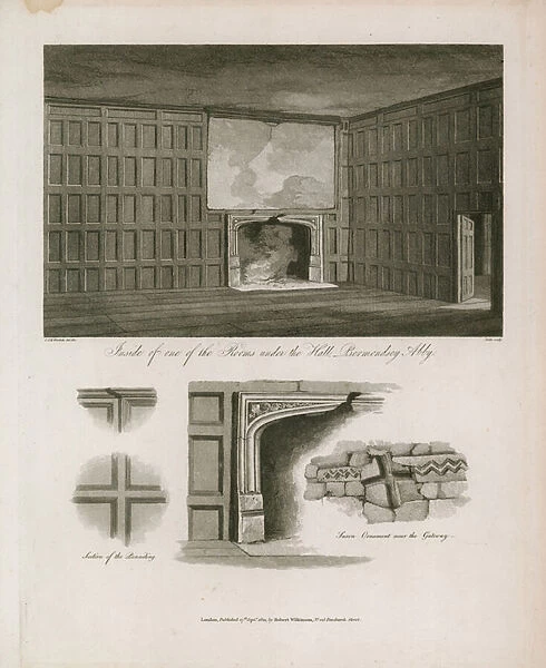 Room under the Hall, Bermondsey Abbey (engraving)