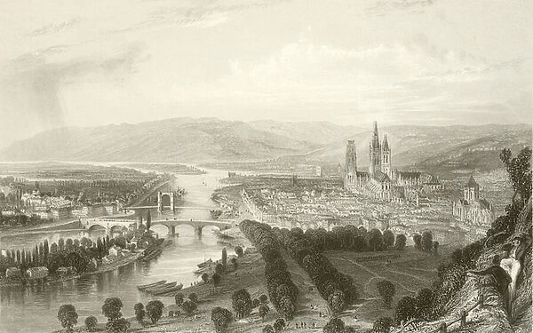 Rouen on the Seine (engraving)