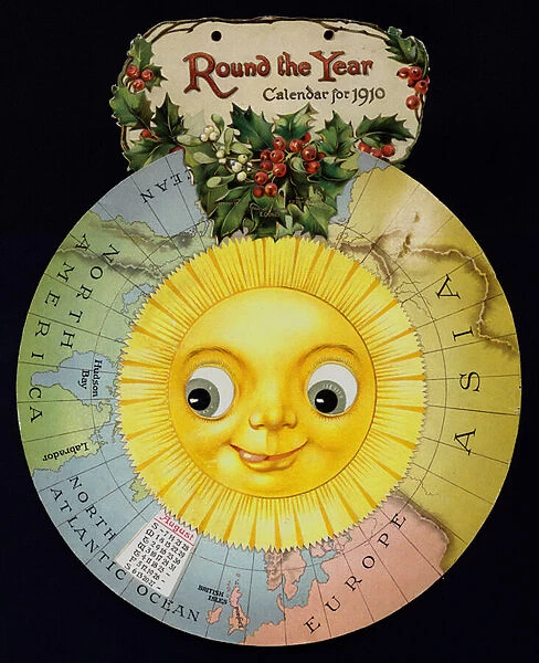 Round the year calendar, 1910 (chromolitho)