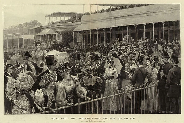 Royal Ascot, the Enclosure before the Race for the Cup (engraving)