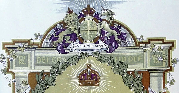 The Royal Crest of a Lion and Unicorn, 1897