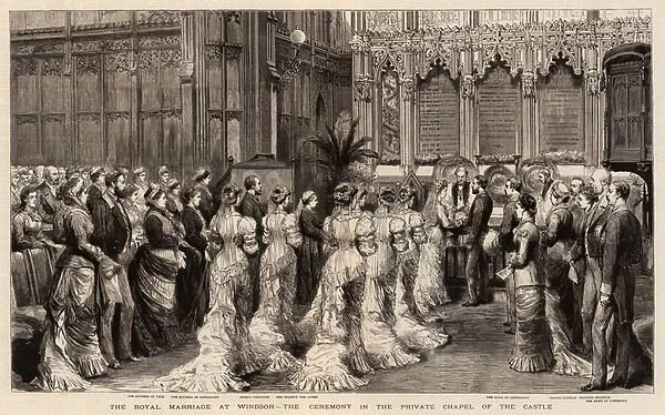 The Royal Marriage at Windsor, the Ceremony in the Private Chapel of the Castle (engraving)
