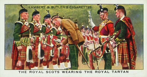 The Royal Scots wearing the Royal tartan (colour photo)
