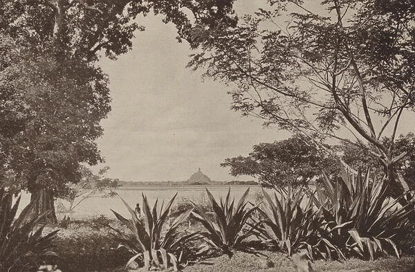Ruined Cities of Ceylon: Jetawanarama Dagaba at Anuradhapura (b  /  w photo)
