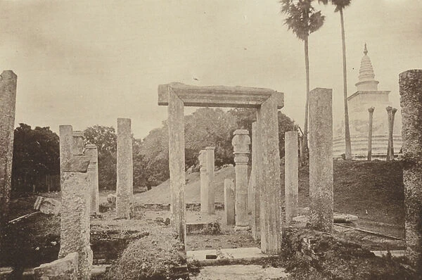 Ruined Cities of Ceylon: Ruins of the Dalada Maligawa (b  /  w photo)