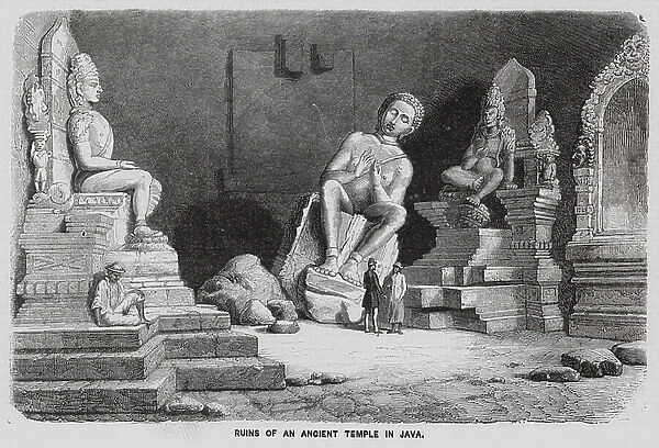 Ruins of an ancient temple, Java (engraving)