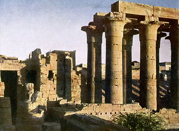 Ruins of portico at the Temple of Luxor, Egypt