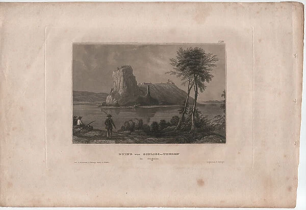 Ruins of Thebes Castle, 1838 (engraving)