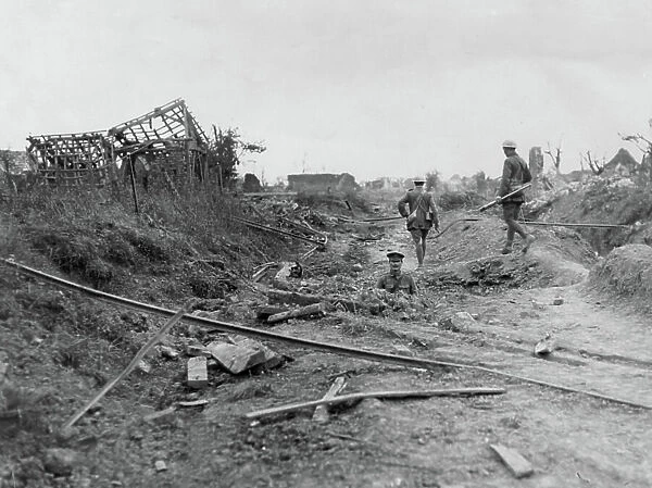 Ruins of a village near Mametz (Pas de Calais, Somme) after english bombings july 1916