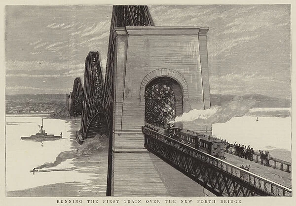 Running the First Train over the New Forth Bridge (engraving)