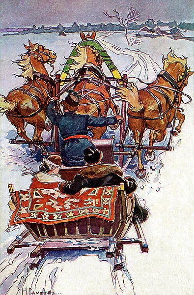 Russian horse - drawn sleigh