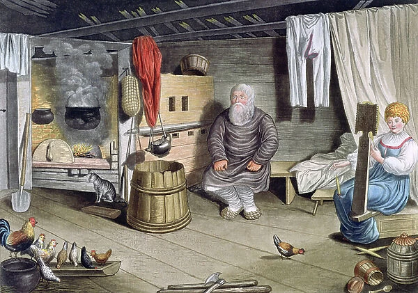 Russian Manners and Customs, 1821. Coloured lithograph