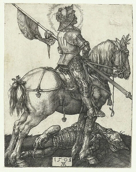 Saint George and the death dragon, 1508 (engraving)