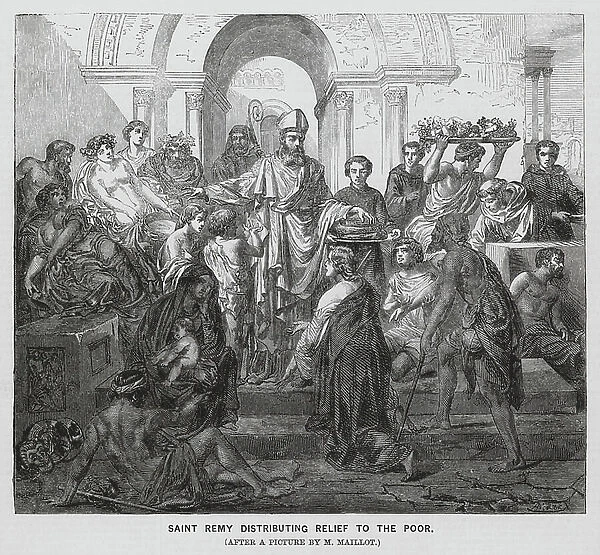 Saint Remy Distributing Food to the Poor (engraving)
