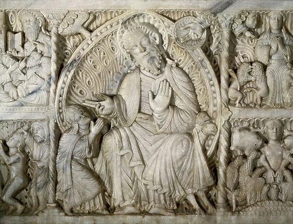 Saint Thecle of Iconium (1st century AD) near Saint Paul, 13th century (marble)