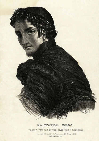 Salvator Rosa, Italian Baroque painter, 1827 (lithograph)