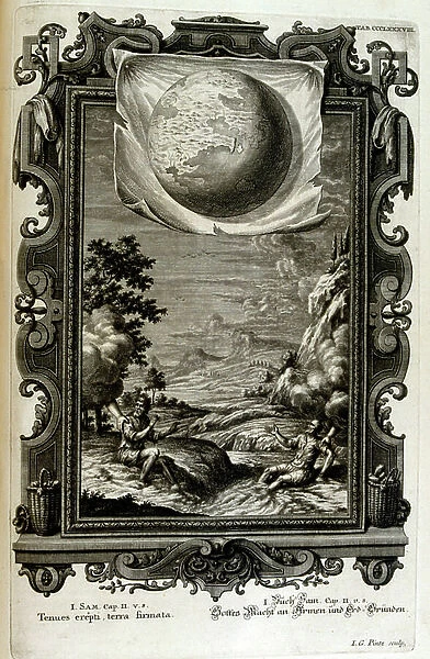 Samuel talks with God, 18th century (engraving)