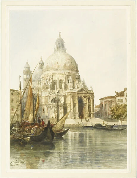 Santa Maria della Salute, Venice (w  /  c on paper)