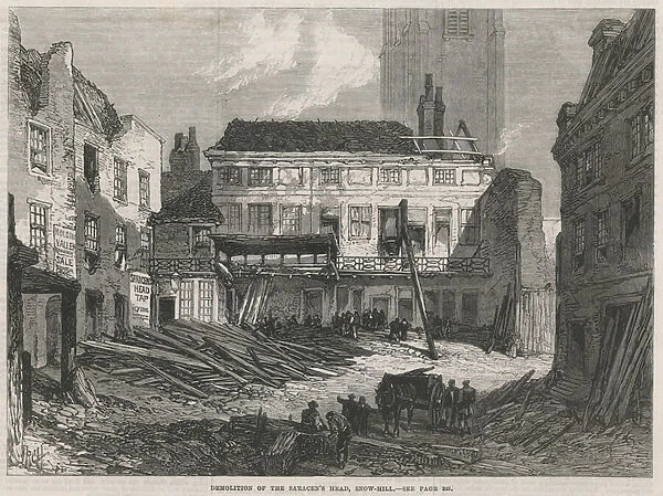 The Saracens Head, Snow Hill, Demolition (engraving)