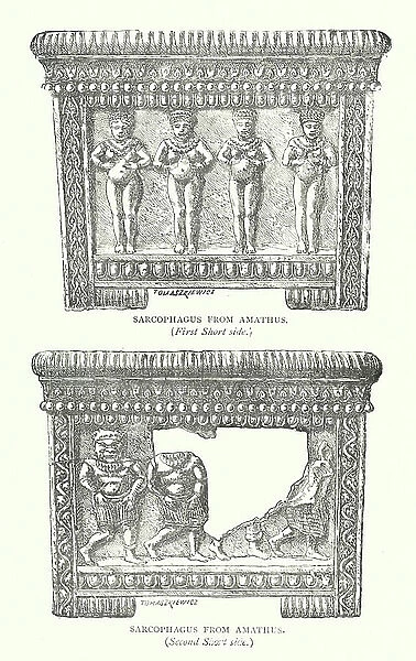 Sarcophagus from Amathus (engraving)