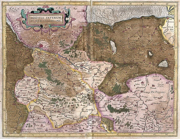 Saxony and Mecklenburg, Germany (engraving, 1596)