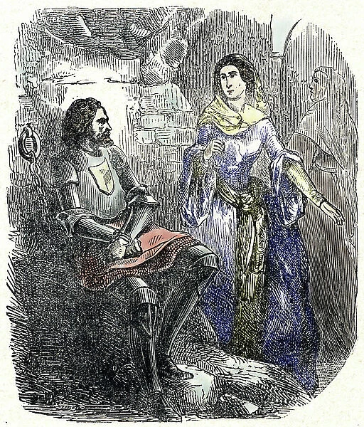 Scandal of the Tower of Nesle: Princess Marguerite of Burgundy (1290-1315) in the cell of the French philosopher and priest Jean Buridan (Joannes Buridanus) (1292-1363) (Tour de Nesle affair)