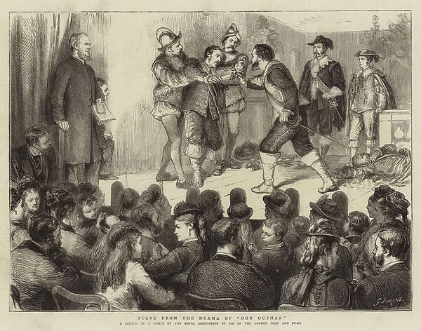 Scene from the Drama of 'Don Guzman'(engraving)