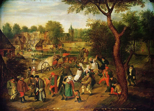 A scene on the outskirts of a village