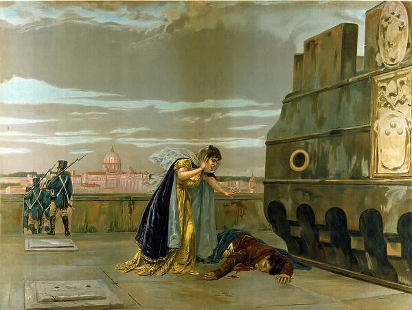 Scene from Tosca by Giacomo Puccini (chromolitho)