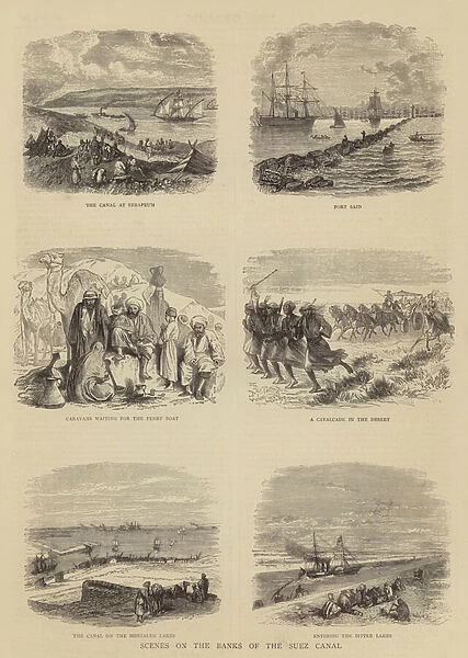Scenes on the Banks of the Suez Canal (engraving)
