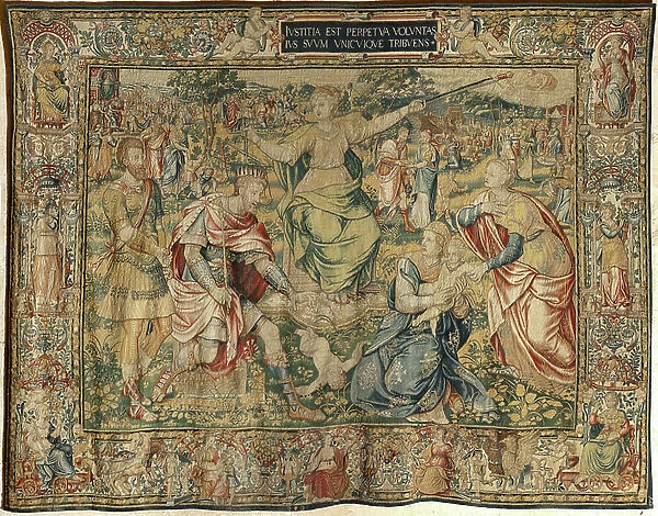 Scenes of Divine Justice and Judgment of Solomon, c.1560-70 (silk and wool)