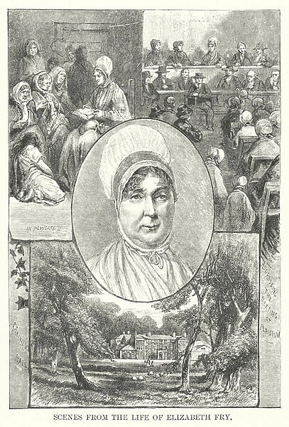 Scenes from the life of Elizabeth Fry (engraving)