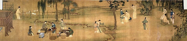 Scholars Gathering in a Bamboo Garden (ink and colour on silk) (see also 96345)