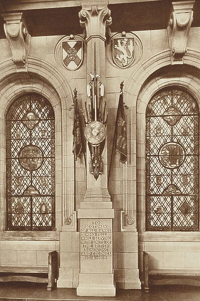 Scottish National War Memorial: The British Dominions and Colonies Windows, 'Autumn' and 'Winter' (b / w photo)