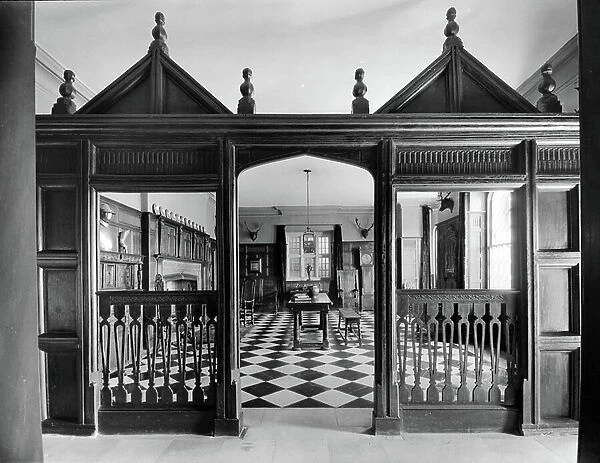 The screens at Marks Hall, Essex, from England's Lost Houses by Giles Worsley (1961-2006) published 2002 (b / w photo)