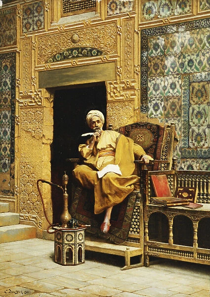 The Scribe, (oil on canvas)