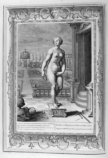The sculpture of Pygmalion (engraving)