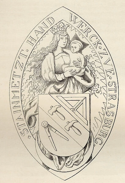 Seal of the Masons of Strasbourg, 1524, from The History of Freemasonry, volume II