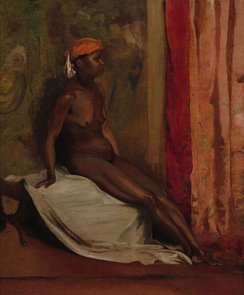 Seated African Woman, 1860s (oil on fabric)