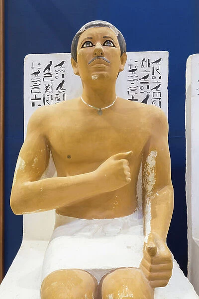 Seated statue of Rahotep, detail, 4th dynasty, limestone, Egyptian Museum, Cairo, Egypt