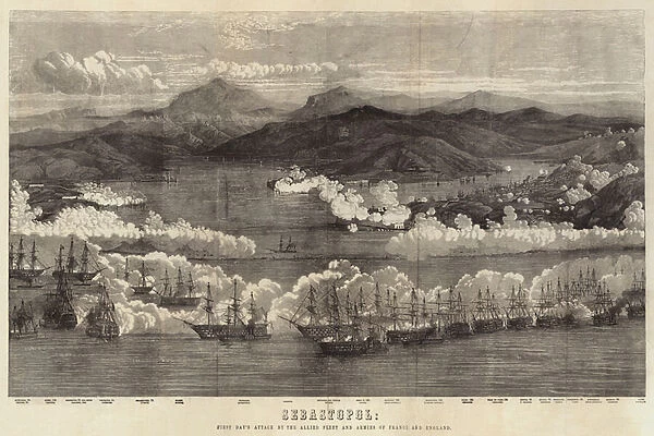 Sebastopol, First Days Attack by the Allied Fleet and Armies of France and England (engraving)