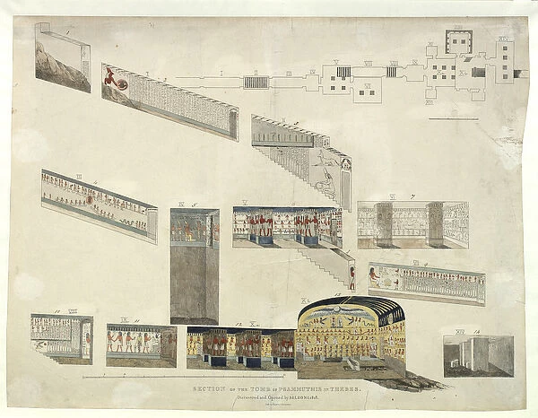 Section of the tomb of Psammuthis in Thebes, discovered and opened by Belzoni in 1818