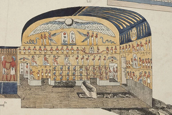 Section of the tomb of Psammuthis in Thebes, discovered and opened by Belzoni in 1818