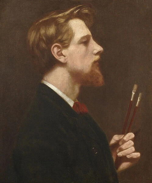 Self Portrait with Two Square Brushes, c. 1880 (oil on canvas)