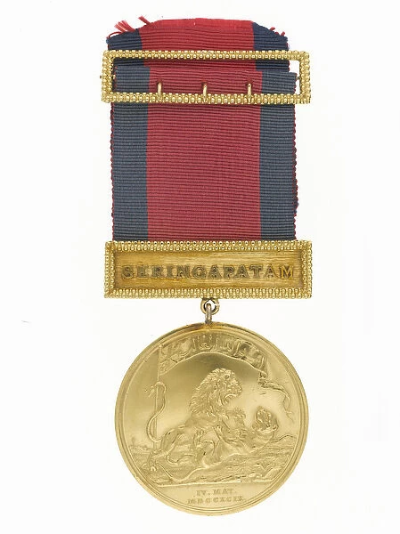 Seringapatam Medal, 1799 (gold & ribbon)