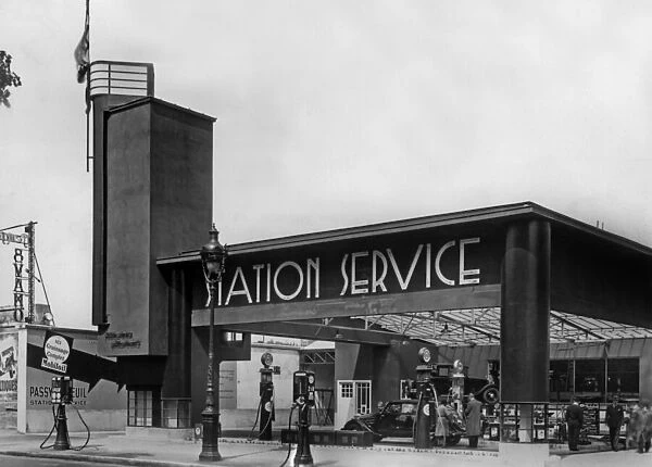 Service station, Paris, c. 1930 (b  /  w photo)